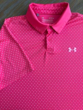 LG Hot Pink Polka Dot Performance Polo